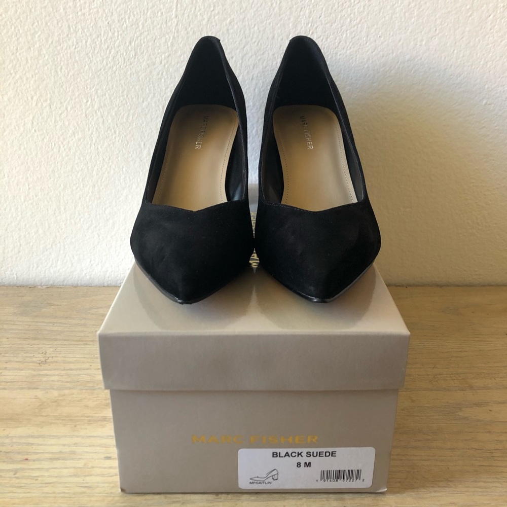 Marc Fisher suede block heel pumps